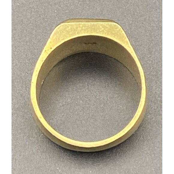 Men's Signet Ring  Vintage Size 11 Gold Tone Wide 12 mm 11 grams LOOK - Picture 6 of 14